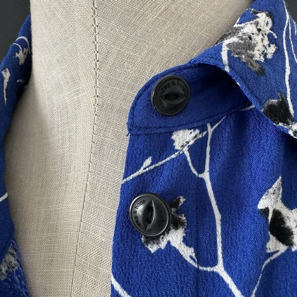 RAG & BONE Therese Blossom VISCOSE Long Sleeve BLOUSE Floral Shirt - Picture 8 of 14